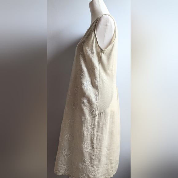 Terzo Millenio 100% Italian Linen Sleeveless Midi Dress Size Small - Picture 6 of 13
